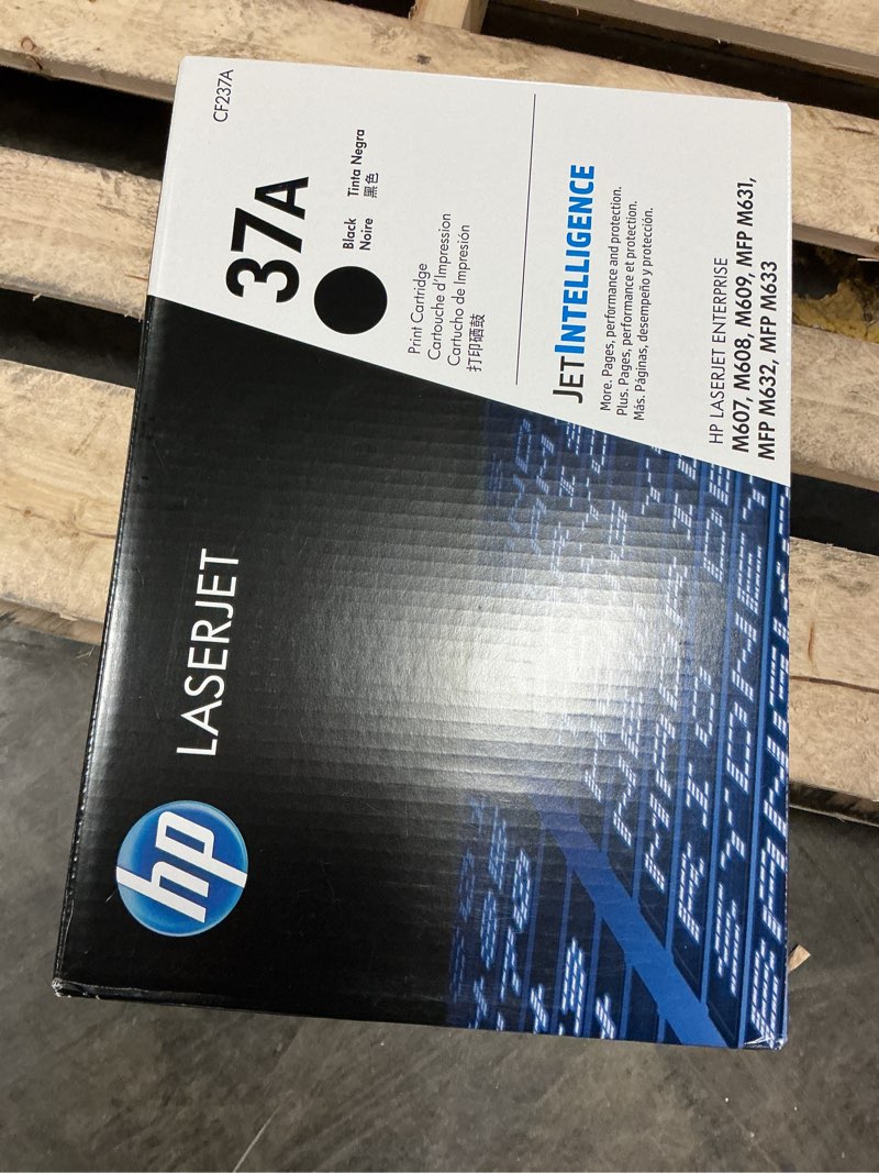 Condition photo showing New/Like New for hp 37a black original laserjet toner cartridge, ~11,000 pages, cf237a