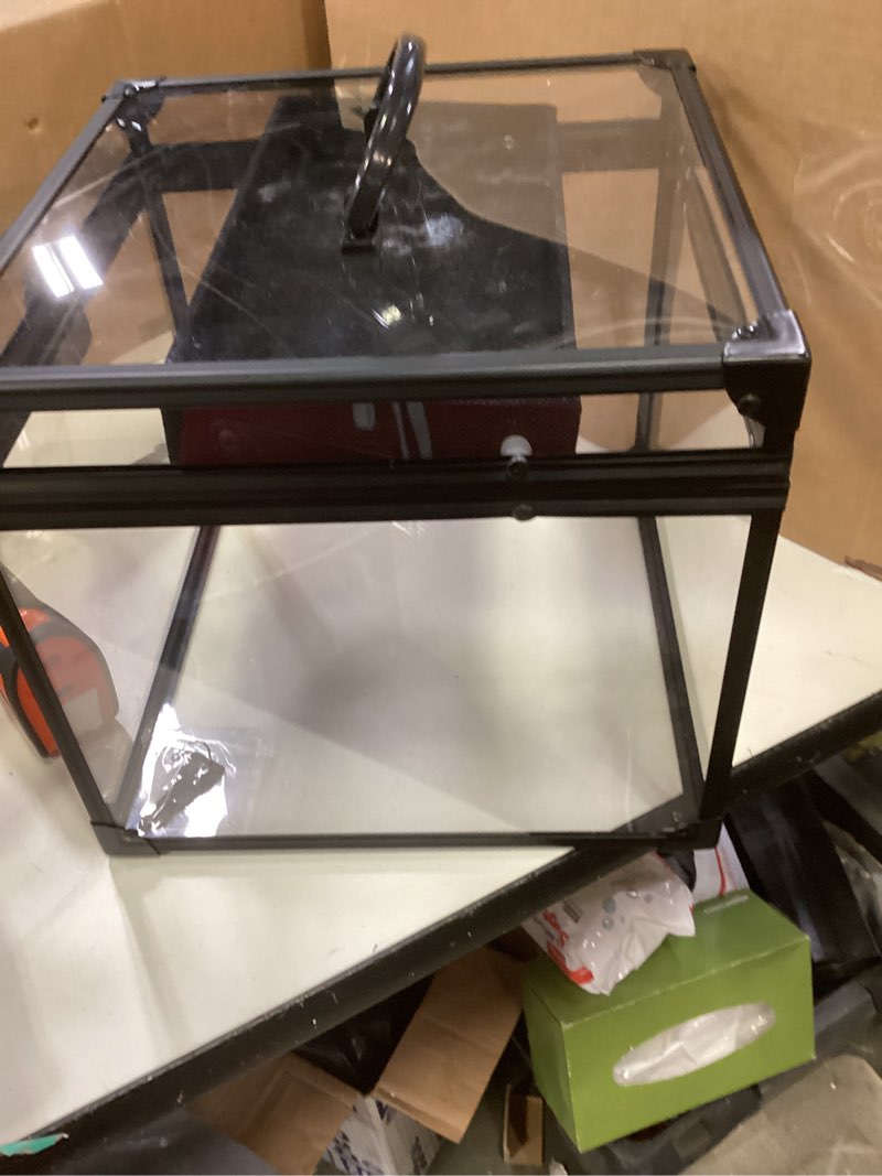 Condition photo showing Good Condition for 9inches Wide Pageant Crown Box Tiara Carrying Case Extra Large with Sash Holder Clear Acrylic Display Case,Toiletry and Cosmetic Organizer (Black, 230 * 230 * 200mm)