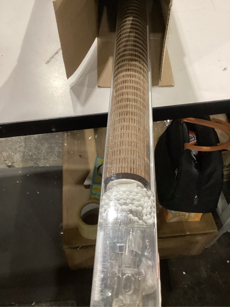 Condition photo showing New/Like New for Roller Window Shades Light Filtering Window Shade Roll Up and Down Blinds for Porch Patio Indoor Outdoor Easy to Install(29" W x 72" H, Chocolate) 05. Bamboo. Chocolate 29"W x 72"H