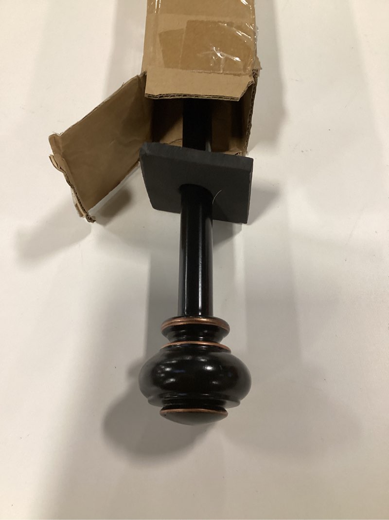 Condition photo showing As Is for H.VERSAILTEX Single Window Curtain Rods for Windows 28 to 48 Inches Adjustable Decorative 3/4 Inch Diameter with Classic Finials, Black 28"-48" Black