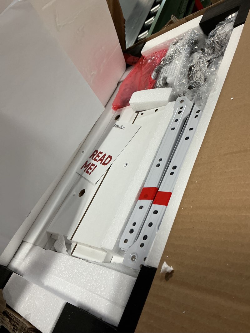 Condition photo showing New/Like New for End Table with Charging Station, Fluted Nightstands Set of 2,Modern Bedside Table with Drawer and Storage Shelf, Wood End Table Mid Century Night Stands for Bedroom Living Room(White+Oak) White & Oak ?with Charging Port?