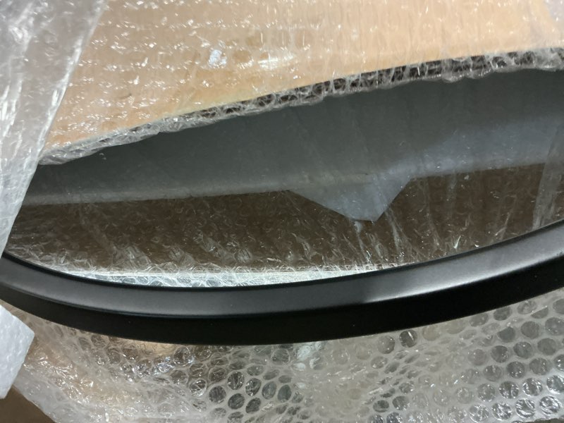 Condition photo showing Good Condition for growsun 28'' black round mirror for bathroom, circle bathroom mirror for wall, entryway living room with metal frame for home decor black 28"l x 28"w