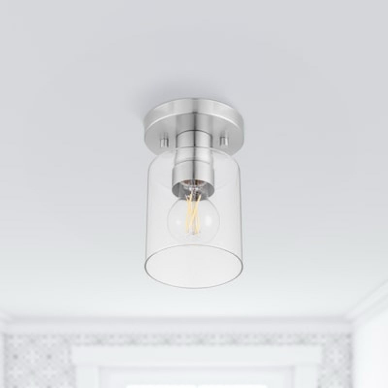 project source 1 -light 4.75-in brushed nickel semi flush mount light