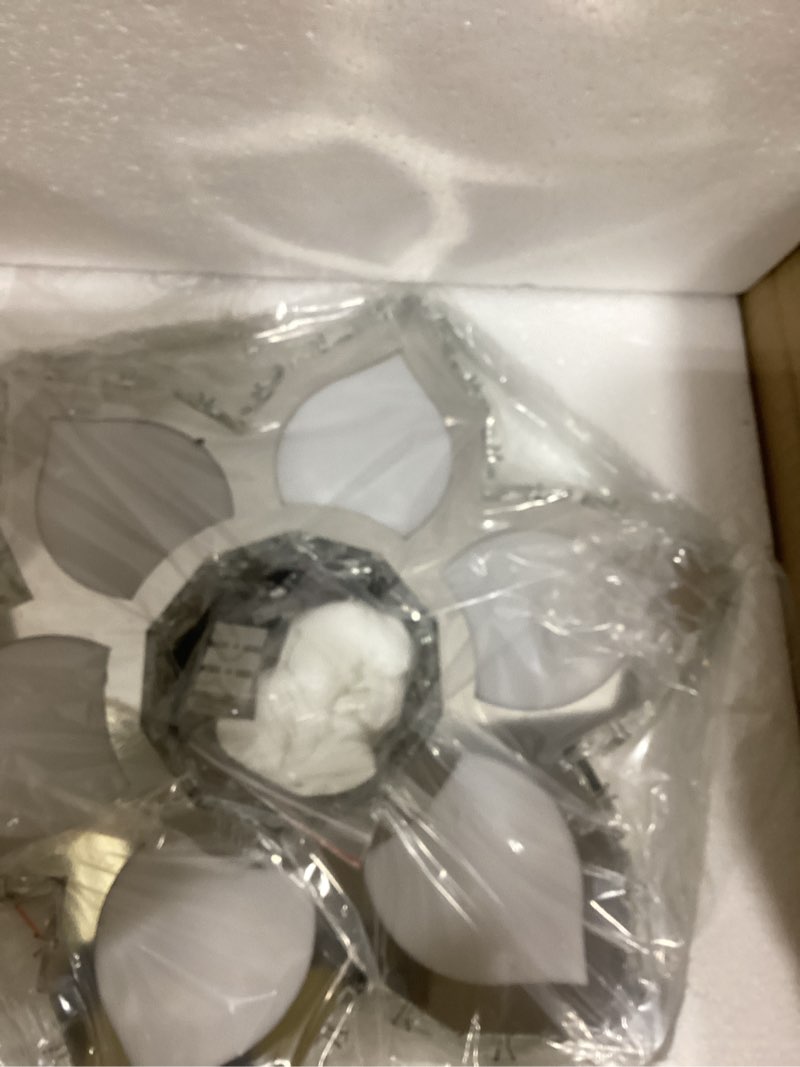 Condition photo showing New/Like New for FRIXCHUR Chandelier LED Crystal Ceiling Light 13.4" Flower Shape Chandeliers Flush Mount Ceiling Light Modern Chandelier Lighting for Hallway Bedroom Dining Room Kitchen (Warm White) Warm Light 13.4 Inch