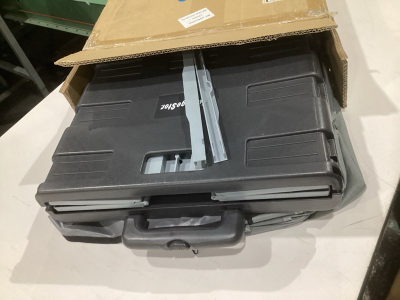 Condition photo showing As Is for ecr4kids universal rolling cart with canvas organizer bag, mobile storage, dark grey/grey