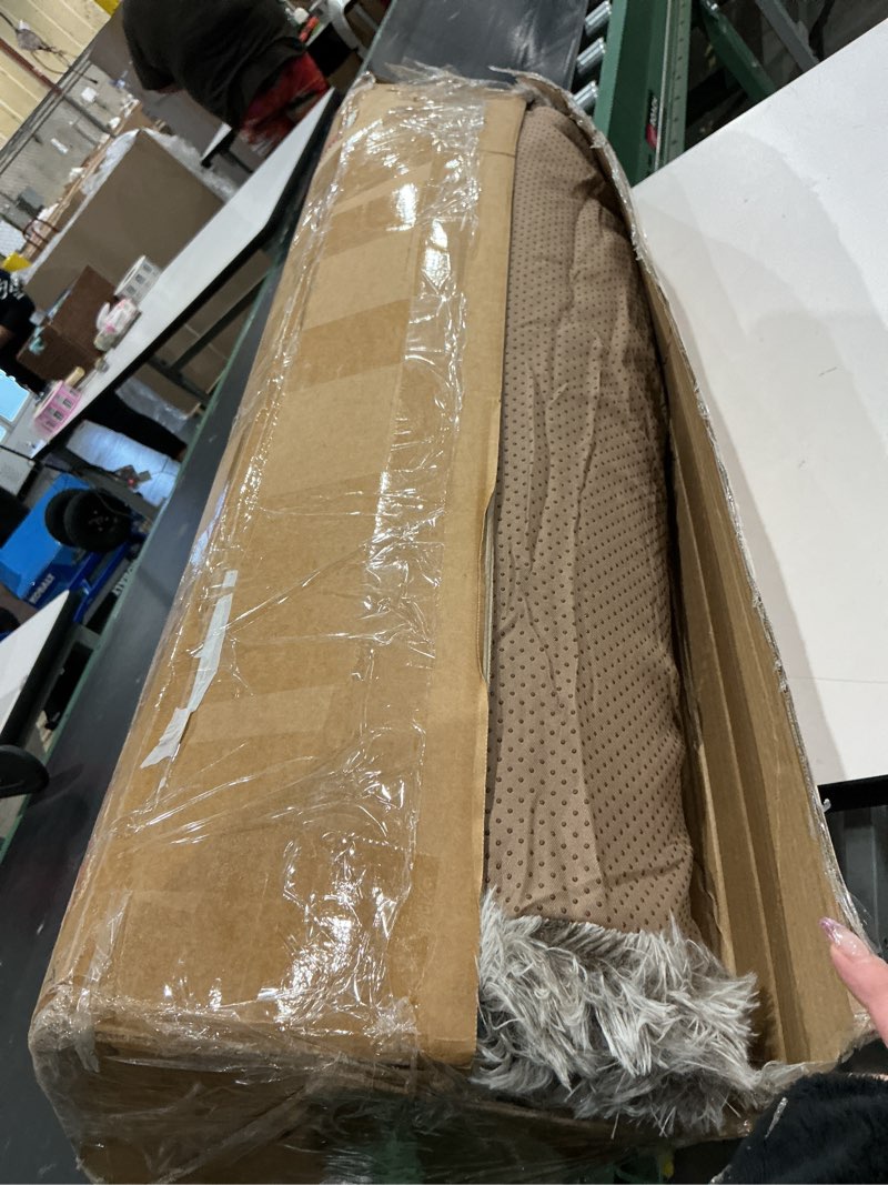 Condition photo showing Good Condition for elevated wooden dog bed with supportive cushion & washable cover, sturdy noise-free frame, modern furniture-style design for indoor living spaces, l size for medium to large dogs, natural wood finish naturalwood:1 mattress+1 bed frame l_weight up to 80 lbs