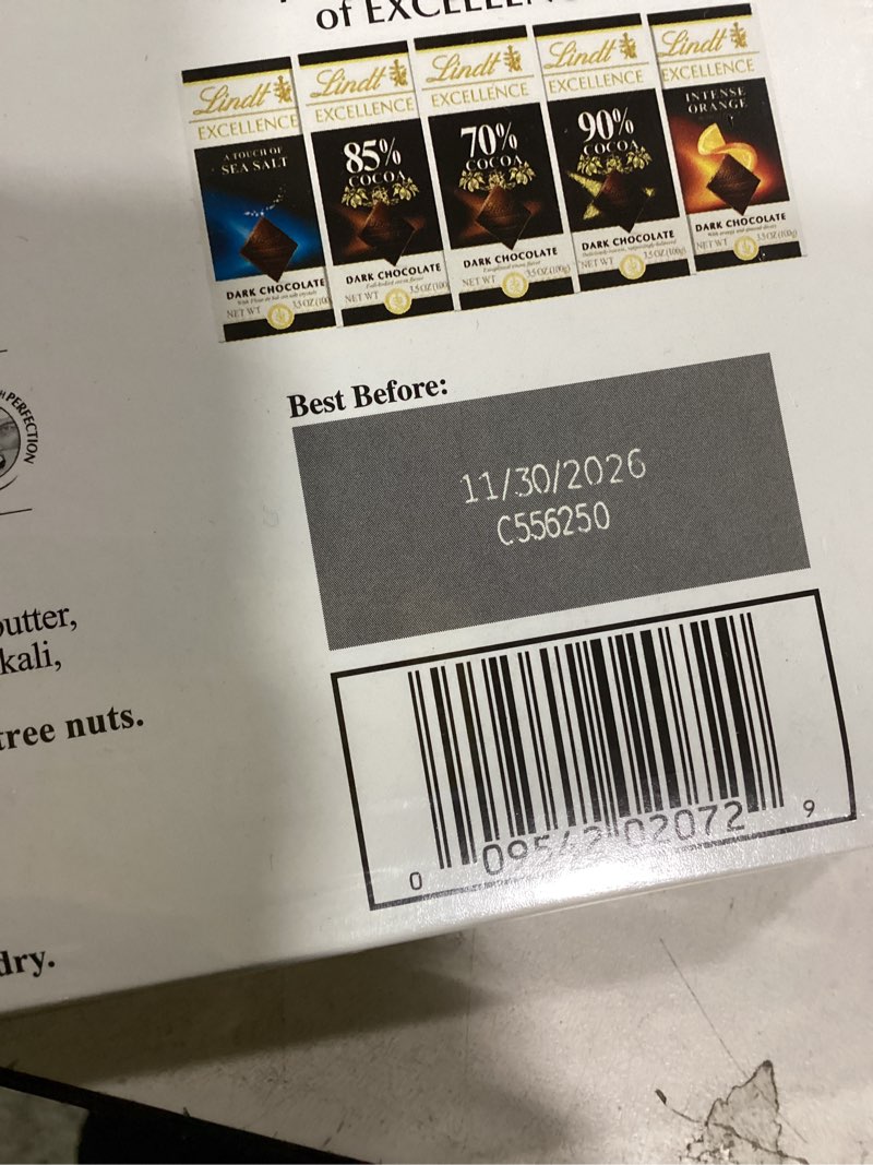 Condition photo showing Good Condition for Lindt Excellence, 90% Dark Chocolate Candy Bar, 4ct, 3.5 oz. Bars Dark Chocolate 4 Count (14 Ounce) (Pack of 1)