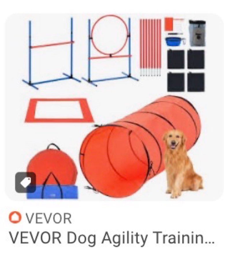 dog agility course backyard set, dog agility equipment, pet obstacle course backyard with 6 dual mod