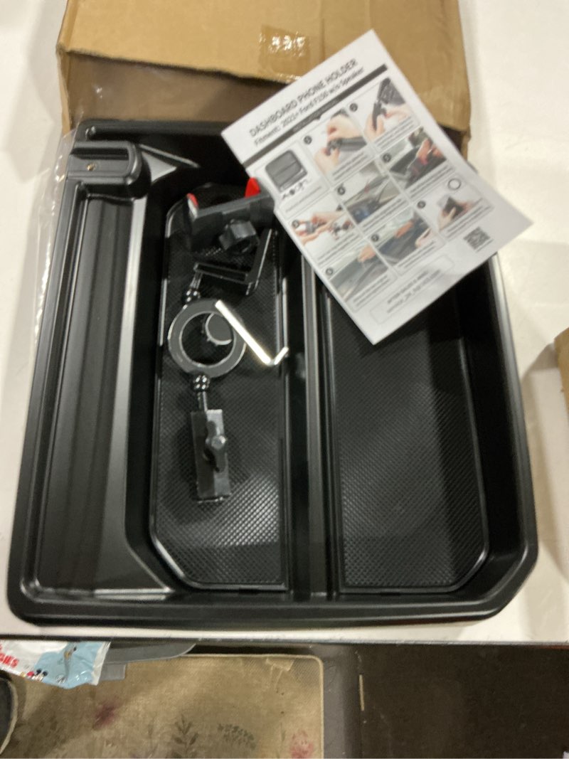 Condition photo showing Good Condition for dashboard phone holder compatible with 2021-2025 ford f150 without speaker center console organizer dashboard phone multi-mount kit for f150 accessories(f150 2021-2025 w/o sub) f150 | 2021-2025 | w/o speaker