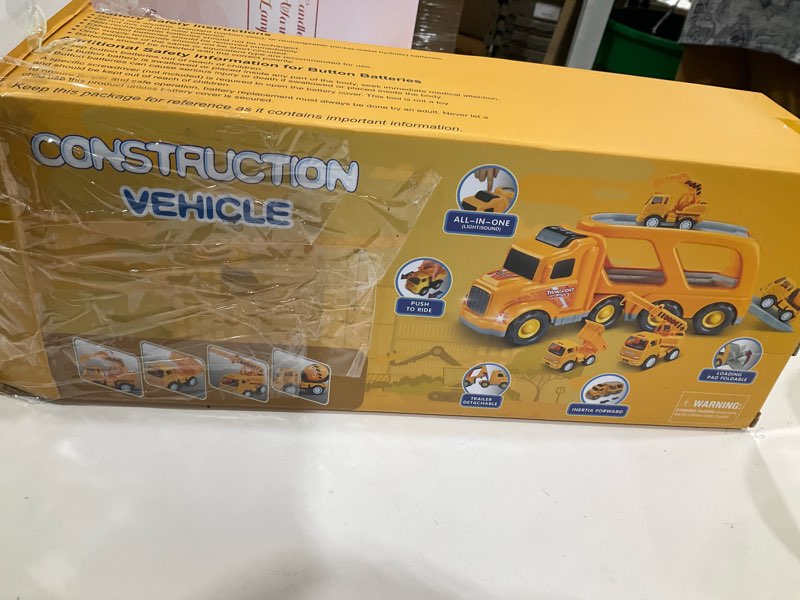 Condition photo showing New/Like New for Nicmore Construction Truck Toddler Toys Car: Toys for 1 2 3 4 Year Old Boy 5 in 1 Carrier Toys for Kids Age 1-3 2-4| 18 Months 2 Year Old Boy Christmas Birthday Gifts