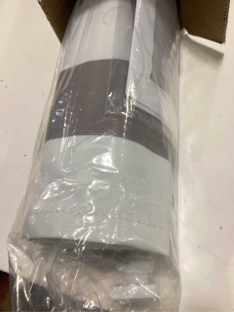 Condition photo showing Good Condition for LazBlinds No Tools No Drill Cordless Roman Shades for Windows, Blackout Thermal Insulated UV Blocking Window Blinds, Room Darkening Fabric Blinds for Indoor Windows, 38'' W x 64'' H, White-Grey White-grey (Blackout) 38" W x 64" H