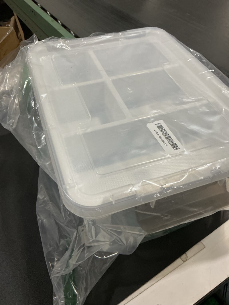 Citylife 17 QT Plastic Storage Box with Removable Tray Craft Organizers and Storage Clear Storage Co