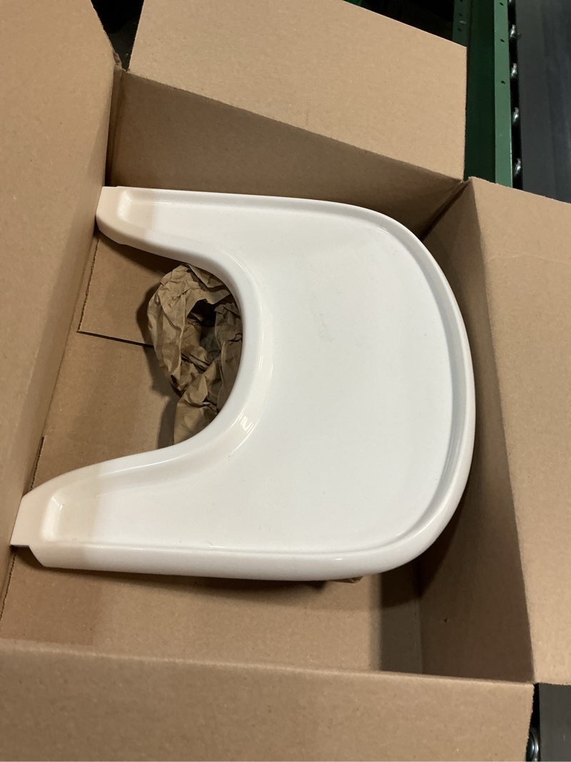 Condition photo showing As Is for high chair tray compatible with stokke tripp trapp high chair, food contact grade replacement tray with powerful suction surface compatible with tripp trapp tray
