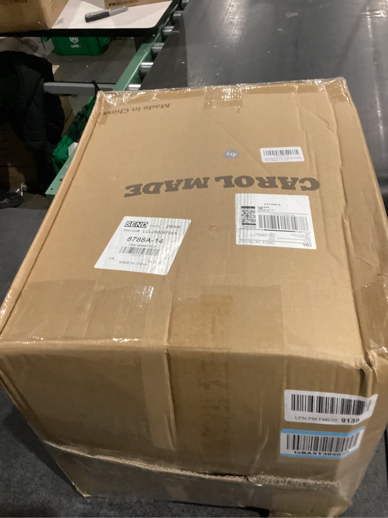 Condition photo showing Good Condition for CAROLMADE Set of 2 Round Ottoman with Storage, Upholstered Vanity Stool Support 330lbs Multifunction