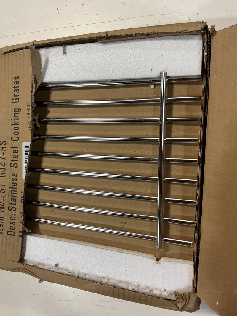 Condition photo showing New/Like New for stanbroil stainless steel cooking grates for weber summit 600 series summit e/s 640/650/660/670 gas grills with a smoker box, replacement parts for weber 67552 - set of 3