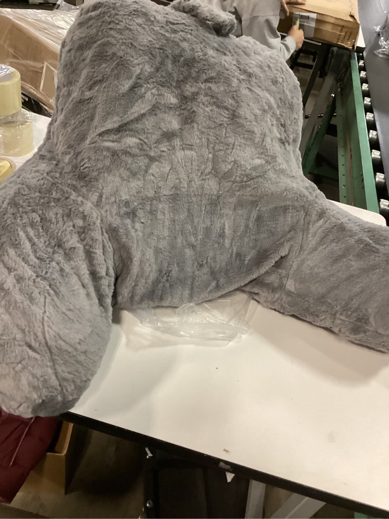 Condition photo showing As Is for Reading Pillow Large Bed Pillow,Backrest with Arms, Back Support for Sitting Up in Bed, Couch for Lounging Bedrest,Grey Grey Large