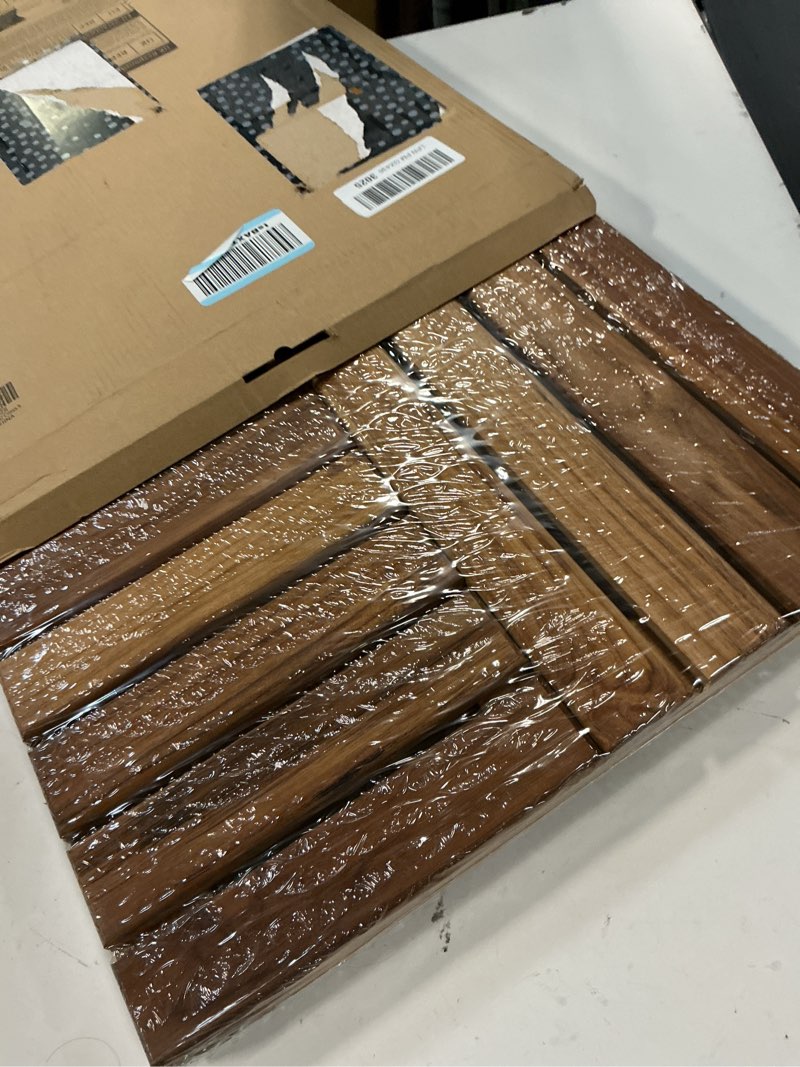 Condition photo showing Good Condition for utoplike teak wood bath mat, wooden shower mat for bathroom, 24 x 16 inch non slip wood floor sturdy mat for inside shower luxury spa home or outdoor 24" x 16" (rectangular)