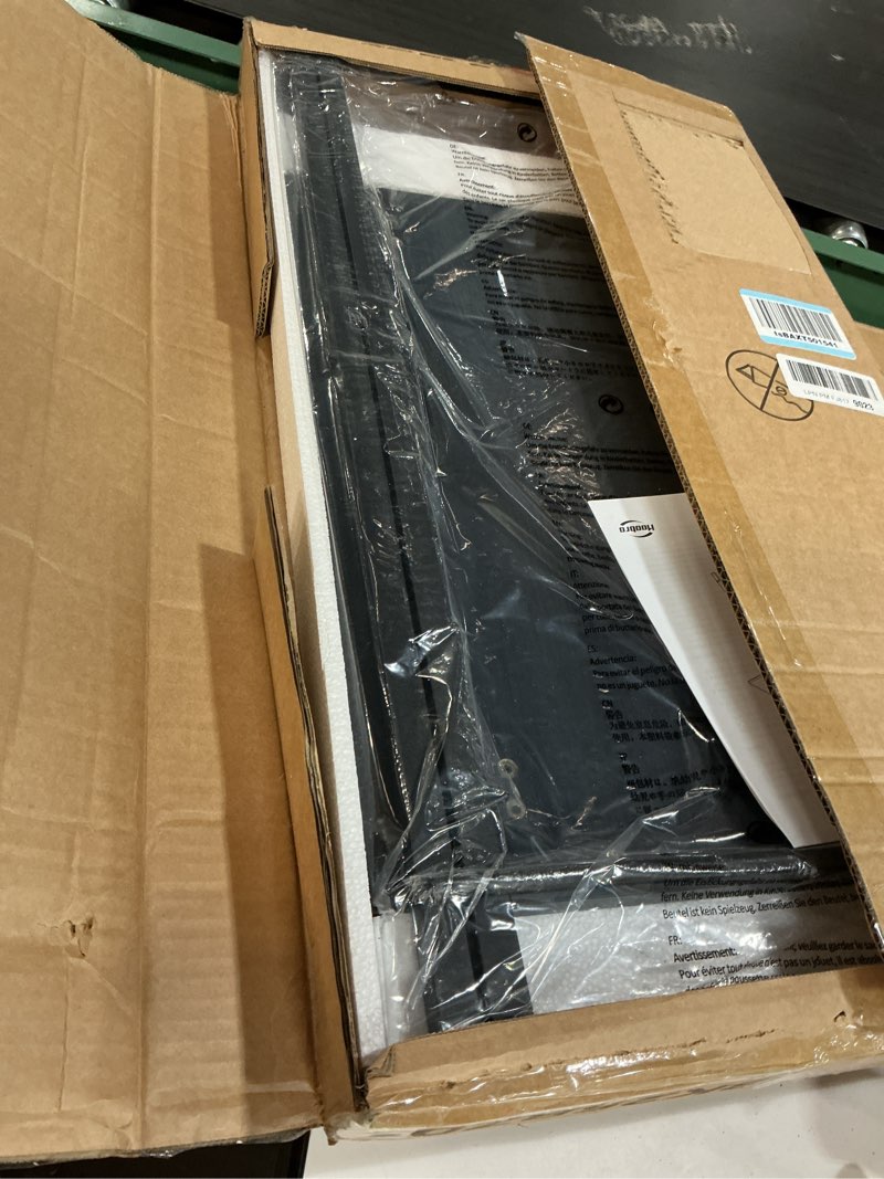 Condition photo showing New/Like New for hoobro folding tv tray tables, set of 2 side tables for small space, industrial snack desk for eating at couch, stable metal frame, easy assembly, space saving, black bk25bz01