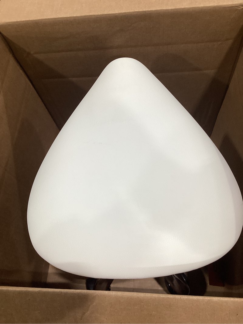 Condition photo showing Good Condition for Saddle Rolling Stool with Wheels PU Leather Height Adjustable Swivel Stools Chair White