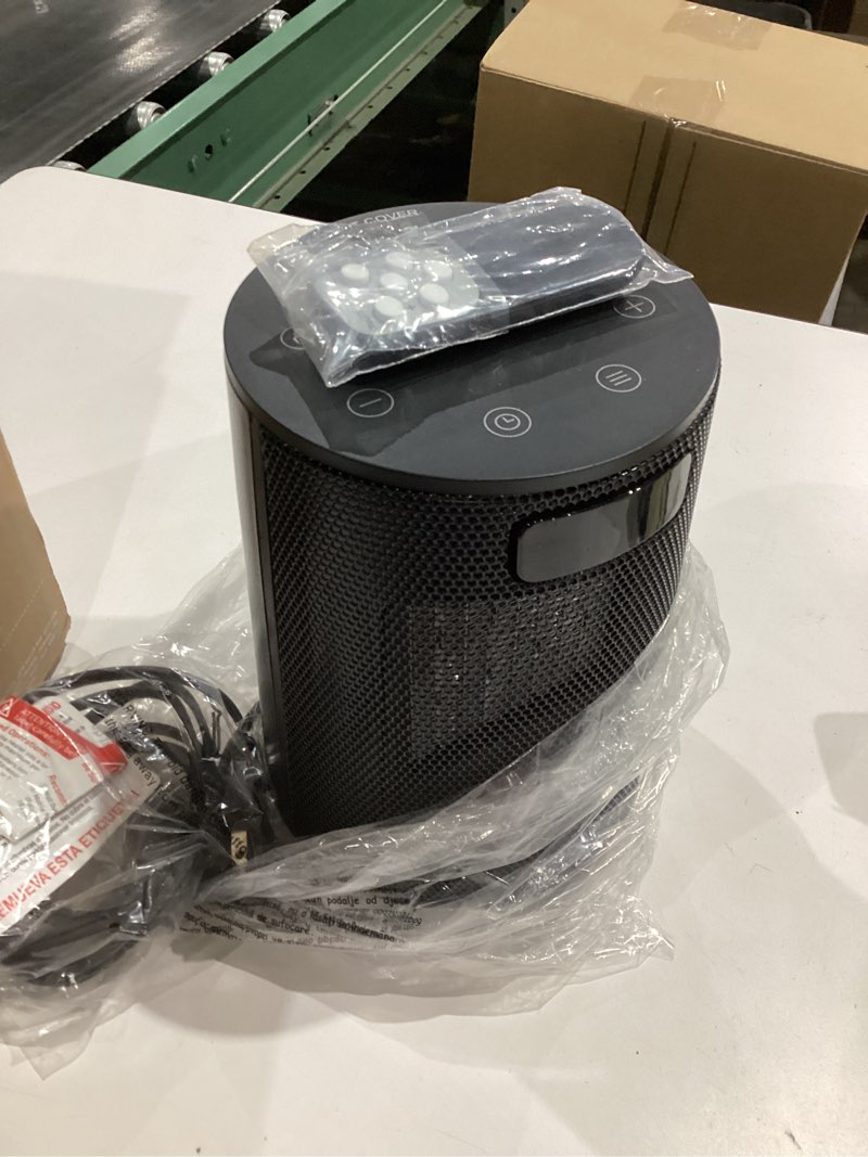 Condition photo showing Good Condition for givebest space heater, electric portable heaters for indoor use with thermostat and remote, 70°oscillation, digital display, 12h timer, 1500w ptc ceramic fast safety heat for office bedroom home desk black