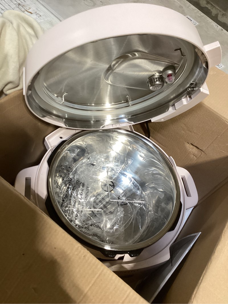 Condition photo showing As Is for Instant Pot 4QT RIO Mini 7-in-1 Multi-Cooker, Pressure Cooker, Slow cook, Sauté, Steam, Rice Maker, Yogurt, & Warmer, Rosewater, 4 Quarts Rosewater 4 Quarts