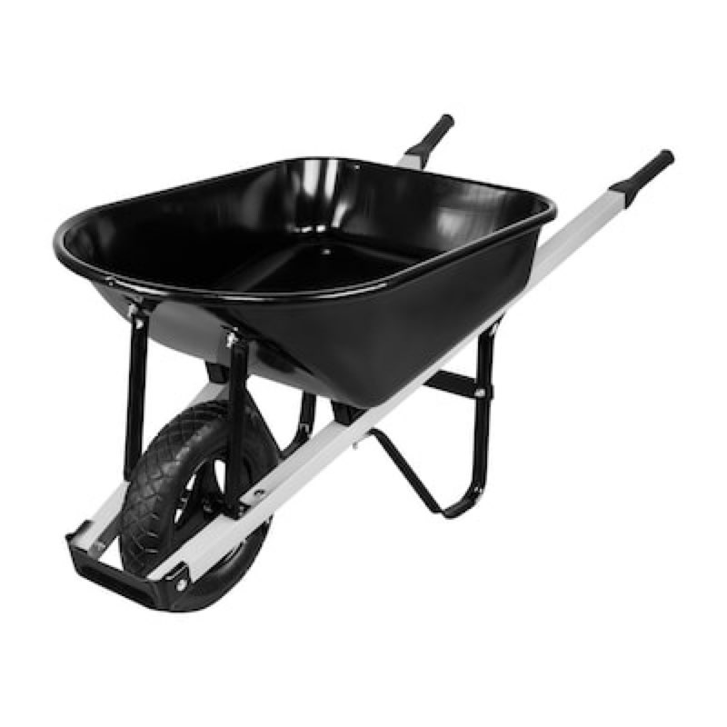 project source 5.5-cu ft 1 wheel steel push wheelbarrow