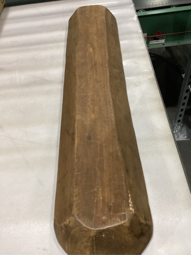 Condition photo showing Good Condition for MAINEVENT Decorative Wooden Dough Bowl Decor Approx 30 Inch, Hand Carved Rustic Wood Long Bowl, Larg