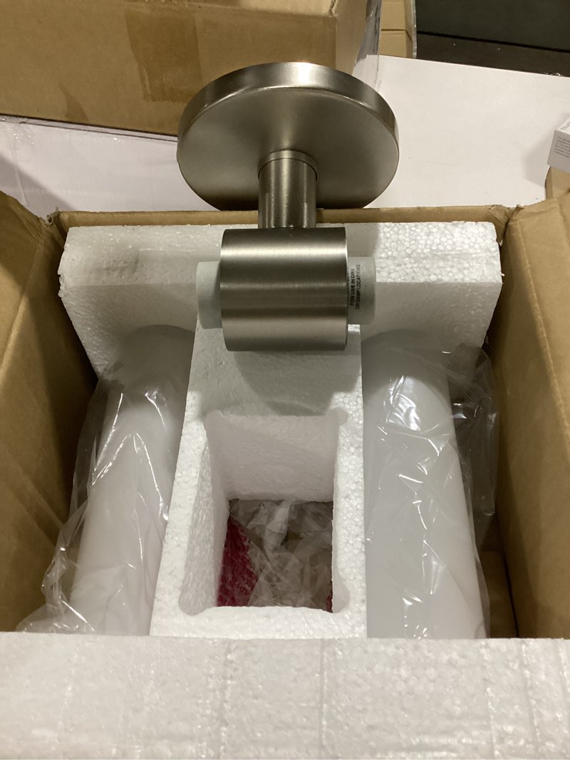 Condition photo showing Good Condition for george kovacs p5042-144 saber vanity bath light, 2-light, 120 total watts, 4.75-in h x 20-in w, brushed stainless steel