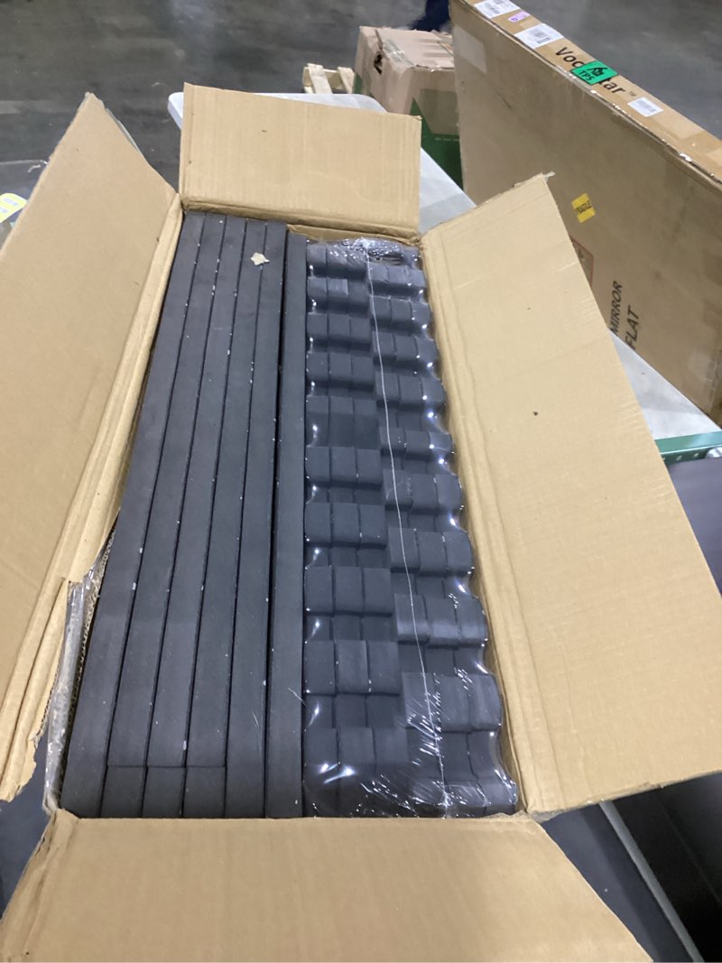 Condition photo showing Good Condition for superjare 0.79'' extra-thick exercise equipment mats, 12 pcs 48 sq ft rubber top floor tiles with high density eva foam, interlocking gym flooring for home gym, workout mat, black/grey