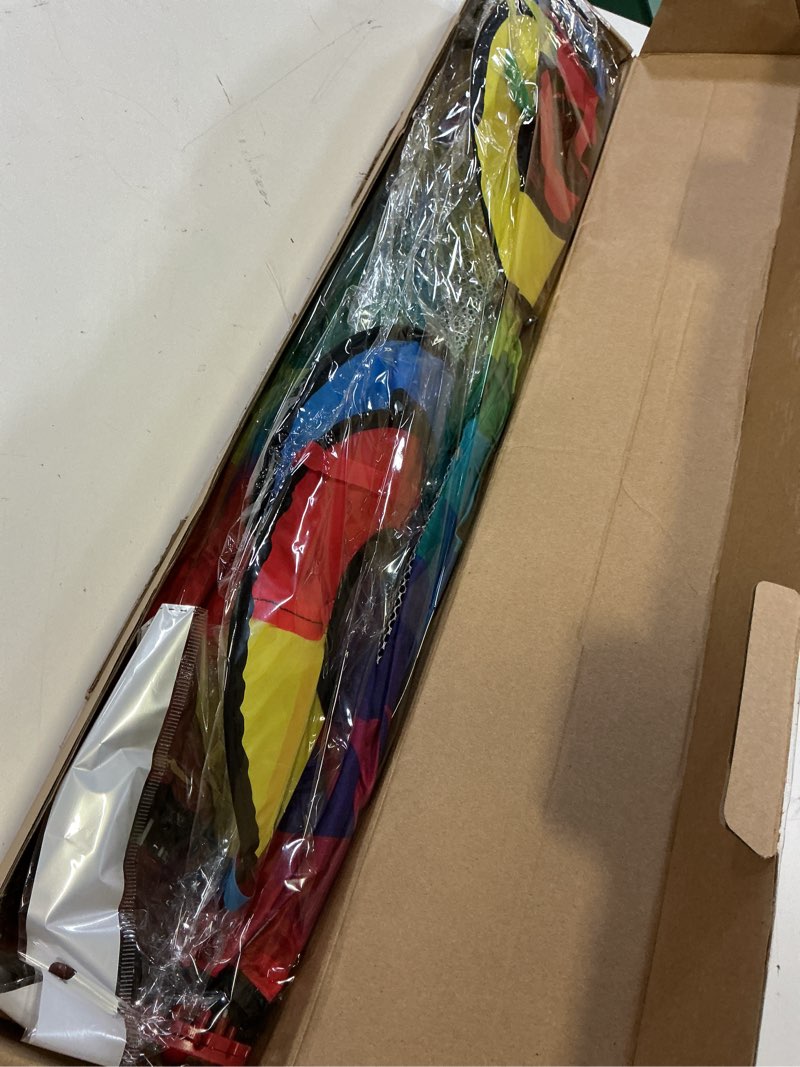 Condition photo showing Good Condition for 2pcs giant rainbow hot air balloon wind spinners 14" w x 59" h large multicolor whirligig wind spinner hanging ornaments for yard garden lawn outdoor decorations