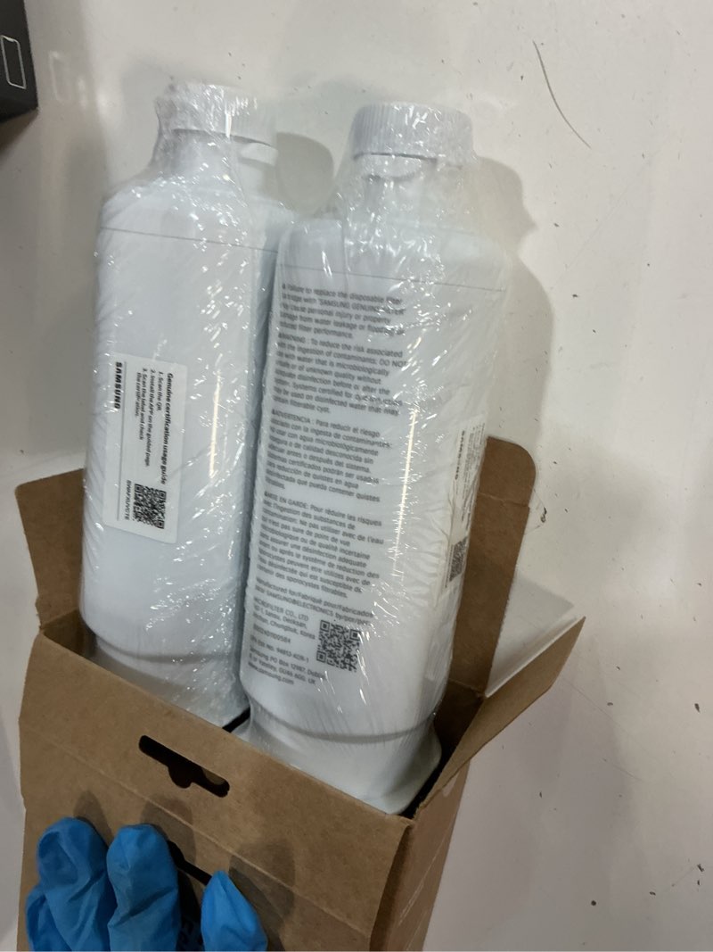 Condition photo showing New/Like New for samsung haf-qin-2p/exp genuine refrigerator water filter, reduces 99% of harmful contaminants for clean, clear drinking water, 6-month life, easy install, pack of 2
