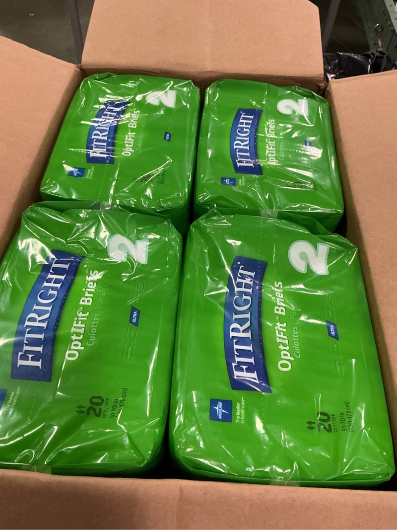Condition photo showing New/Like New for FitRight Heavy Absorbency Adult Diapers, L/XL/2XL (Waist Size 51in-70in), 80 Count, OptiFit Ultra-Stretch Unisex Incontinence Briefs, Disposable, Moisture-Wicking, Leak Protection, 80 Count XL / XXL