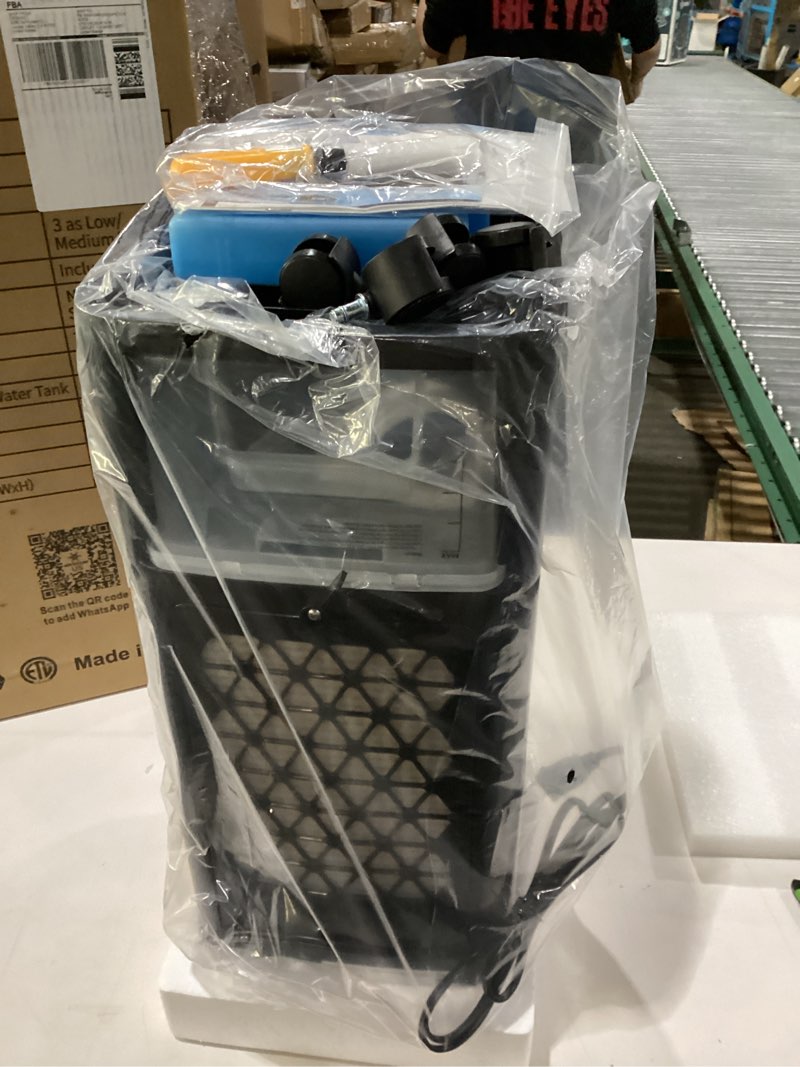 Not tested NOMEY Evaporative Air Cooler, 3-IN-1 Air Conditioner Portable for Room w/ 4 Modes & 3 Speed, 12H Timer, 1 Gal Detachable Water Tank, 4 Ice Packs, Remote, 70° Oscillation Air Cooler for Bedroom Indoor Grey