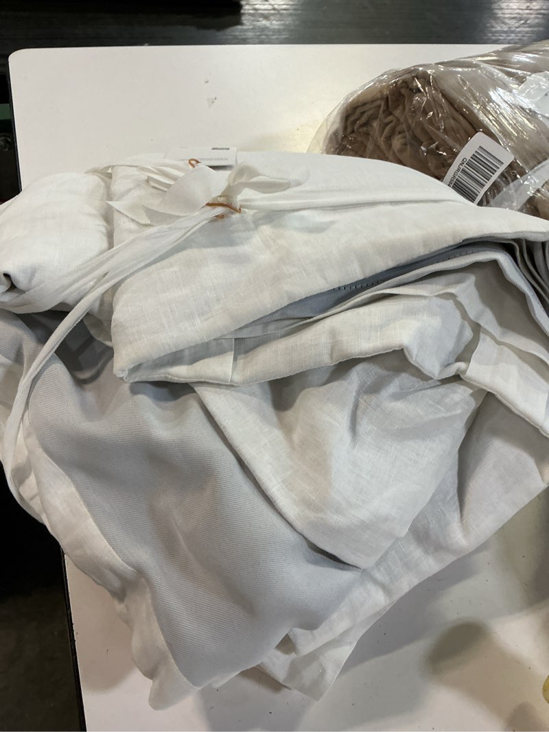 Condition photo showing Good Condition for european linen room darkening curtain - single panel color: white(size 96inx48in)