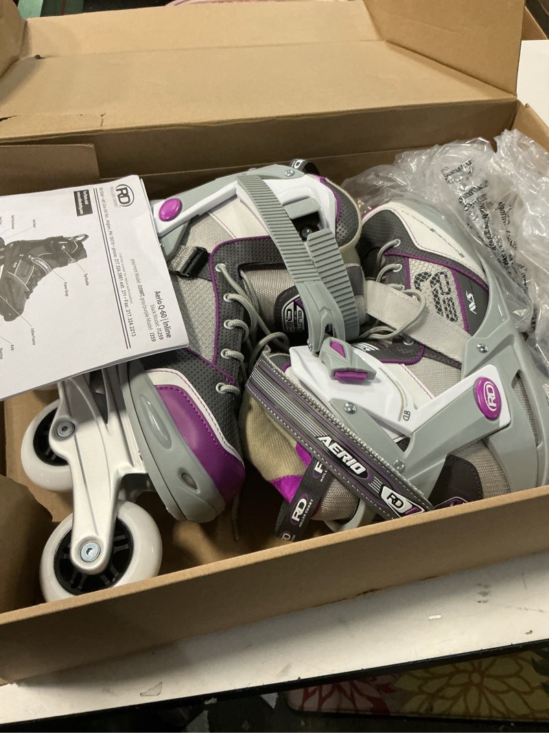 Condition photo showing Good Condition for Roller Derby AERIO Q-60 Women's Inline Skates Purple 9