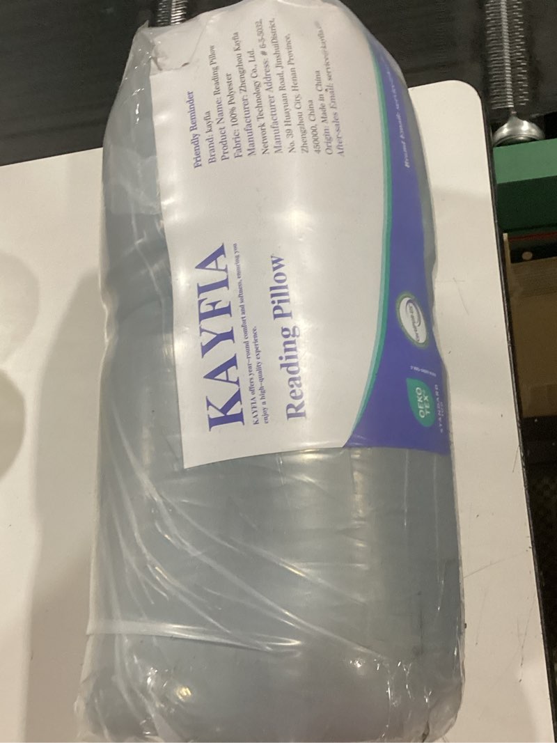 Condition photo showing New/Like New for kayfia reading pillow, 10 in 1 back pillow for bed sitting up with detachable arms rest, back rest with gel memory foam, reading/gaming/working in bed or couch 19", gray gray standard (19")