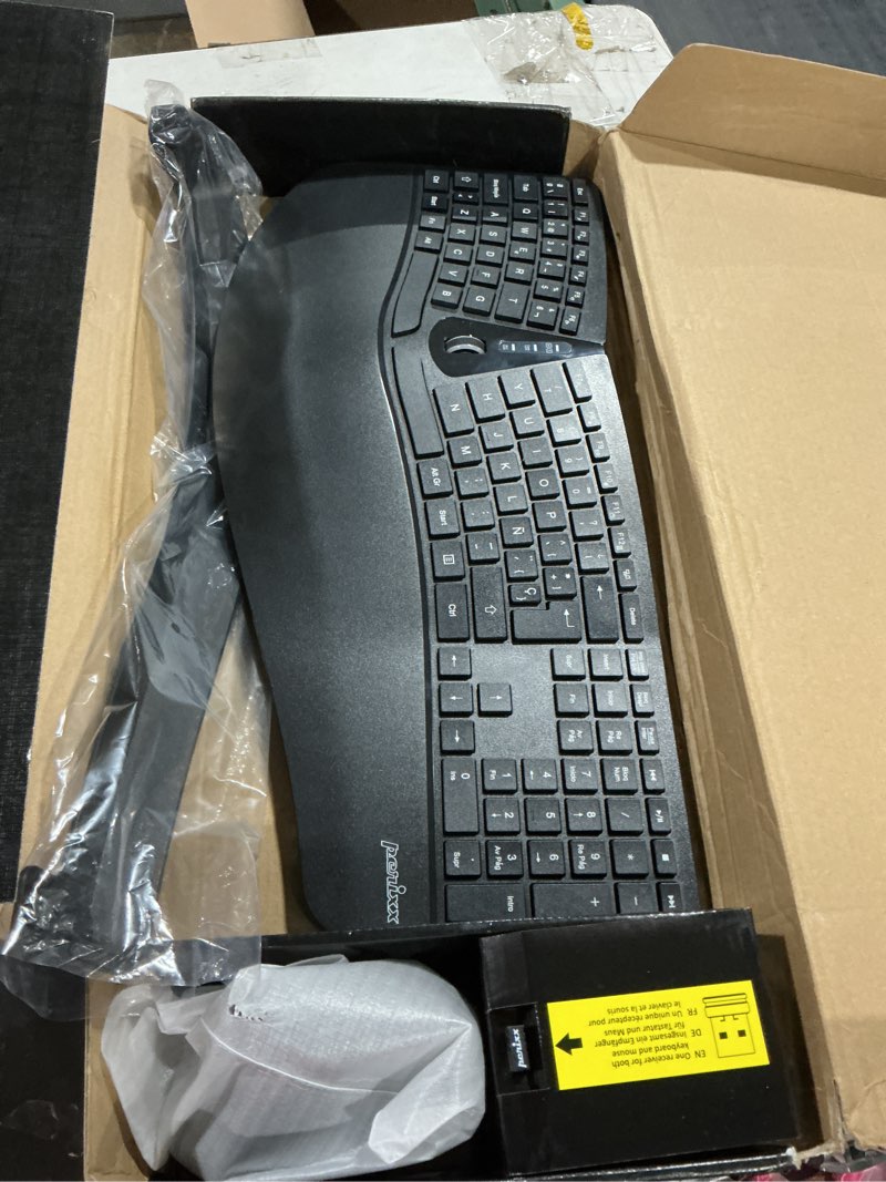 Condition photo showing Good Condition for perixx periduo-605 es, pack de teclado ergonómico inalámbrico - separación de teclas y ratón vertical con reposa muñeca y teclas de membrana low profile - qwerty español wireless