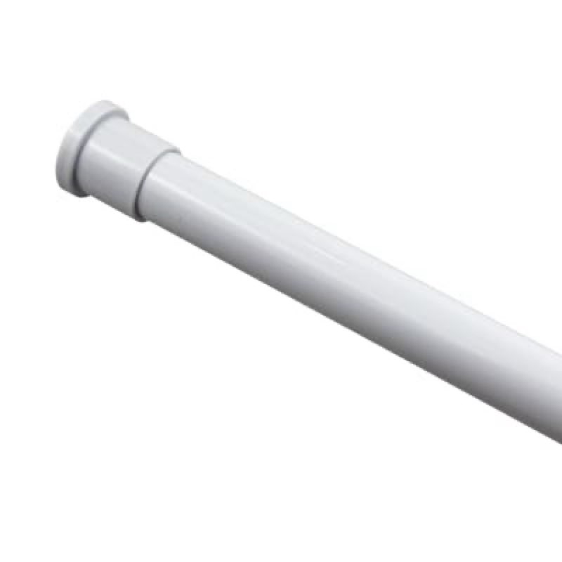 style selections 51-in to 86-in white tension single straight adjustable shower curtain rod