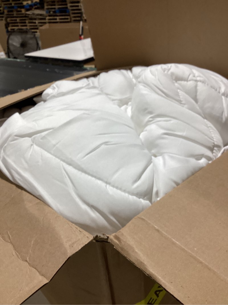 Condition photo showing Good Condition for utopia bedding king comforter duvet insert, quilted white comforter with corner tabs, box stitched down alternative comforters king size 90 x 102 inches king white