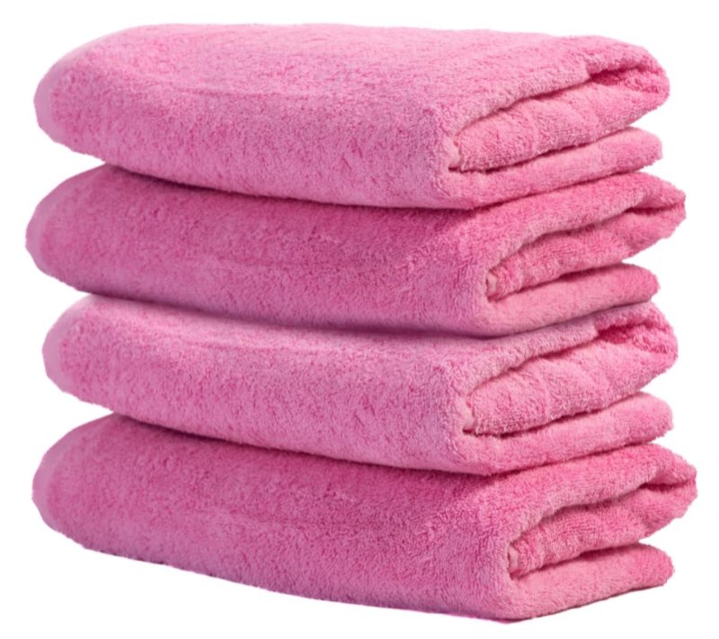 Ôhm - Terry Cloth Towel Set - 4 Extra Fluffy & Soft Bath Towels - 27x54 Inch - for Home, Hotel & Spa Turkish Cotton & Oeko-TEX Certified - Pink