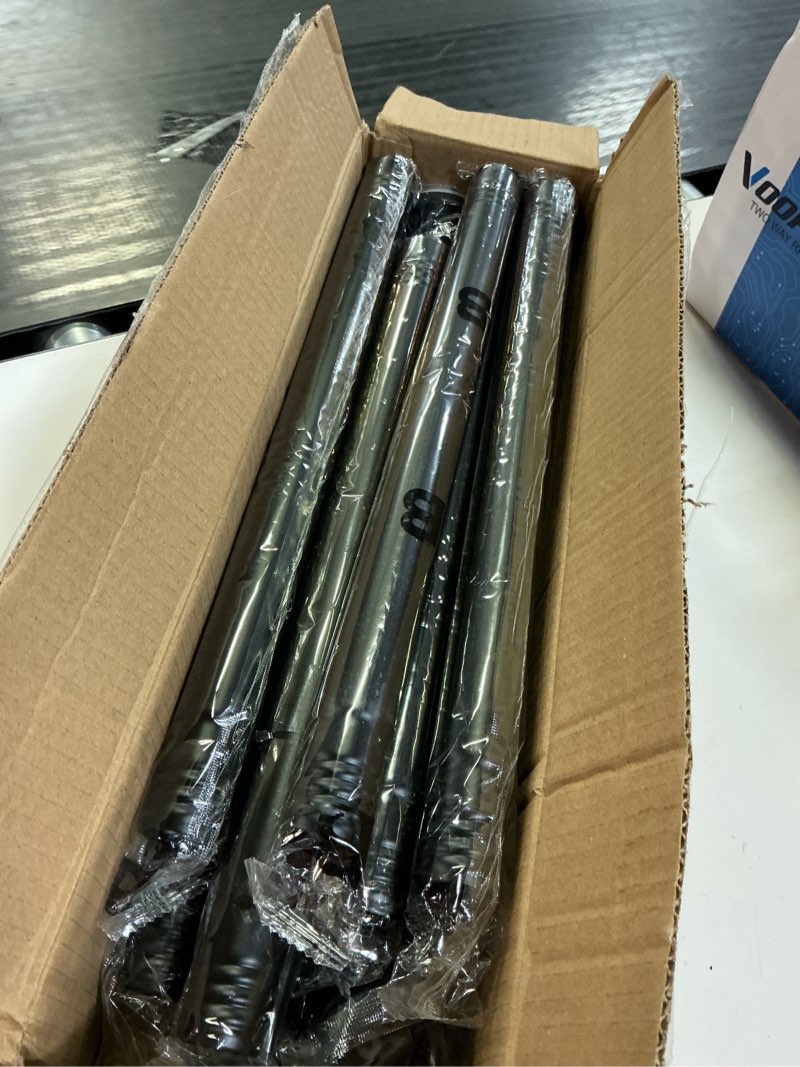 Condition photo showing Good Condition for tension curtain rod extra long shower curtain rod 43-131 inch adjustable 1.1 inch diameter thick heavy duty spring black outdoor tension rods for patio windows bathroom no drilling no rust 43-131 inches black
