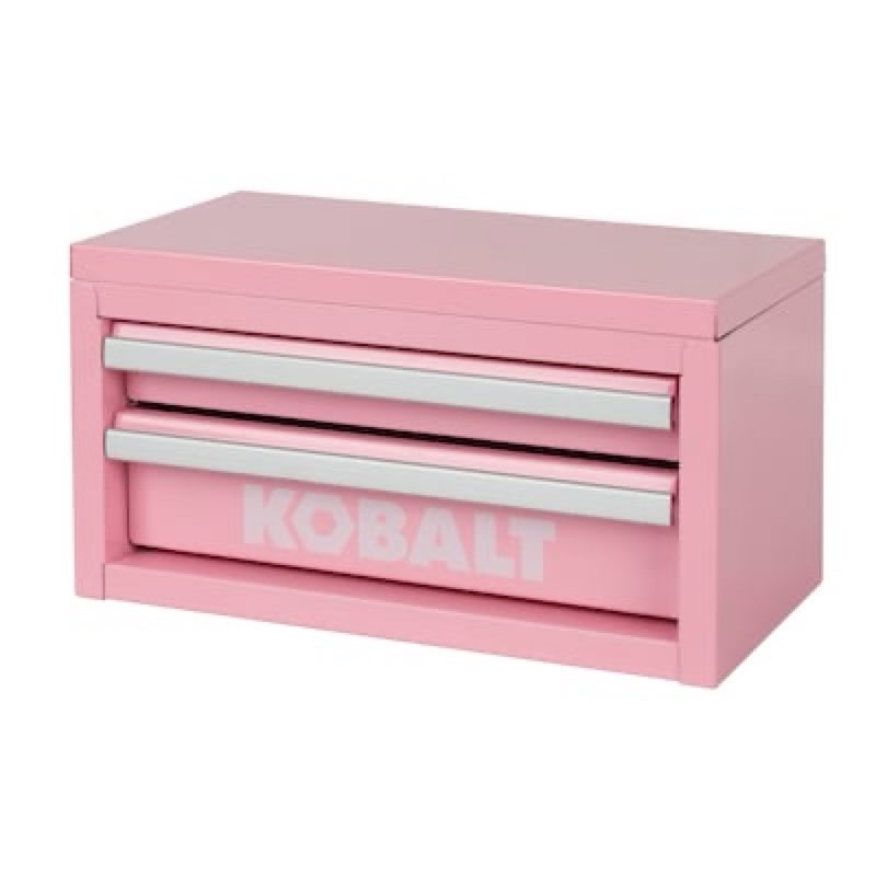 kobalt portable mini toolbox 10.83-in w x 5.91-in h x 5.91-in d 2 -drawer pink steel tool box