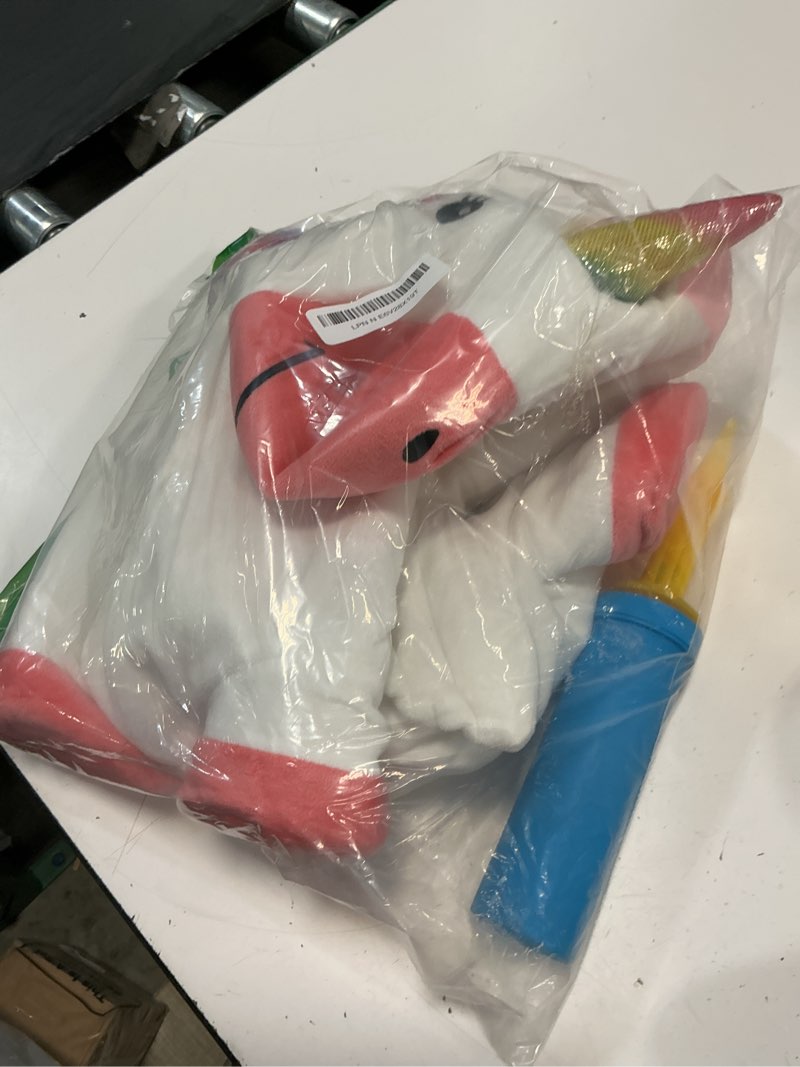 Condition photo showing Good Condition for iplay, ilearn bouncy pals hopping unicorn horse, toddler girl inflatable bouncing animal hopper toy, outdoor indoor plush ride on bouncer, baby birthday gift 18 month 2 3 4 year old kid - unicorn