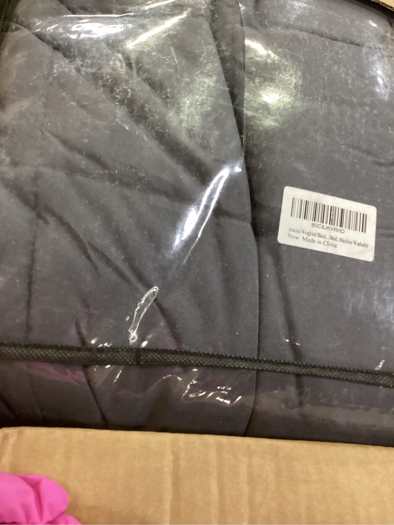 Condition photo showing Good Condition for 25 lbs weighted blanket Queen Size for Adults (60”x 80”, Grey) Cooling Heavy Blanket for Sleeping Perfect for 240-260 lbs, Winter Thick Breathable Blanket with Premium Glass Bead, Machine Washable Grey 60X80-25 lbs