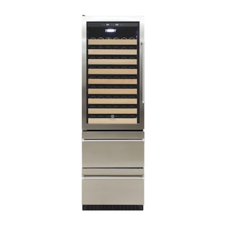 vinotemp 23.8-in w 100 -can capacity stainless steel built-in/freestanding indoor beverage refrigerator with glass door