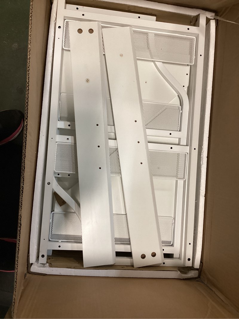 Condition photo showing As Is for GDLF Large Coffee Bar Cabinet with Fridge Space, Mini Fridge Cabinet with Wine Storage, Buffet Sideboard Table for Home, Fluted Modern Design,53.2" L?White