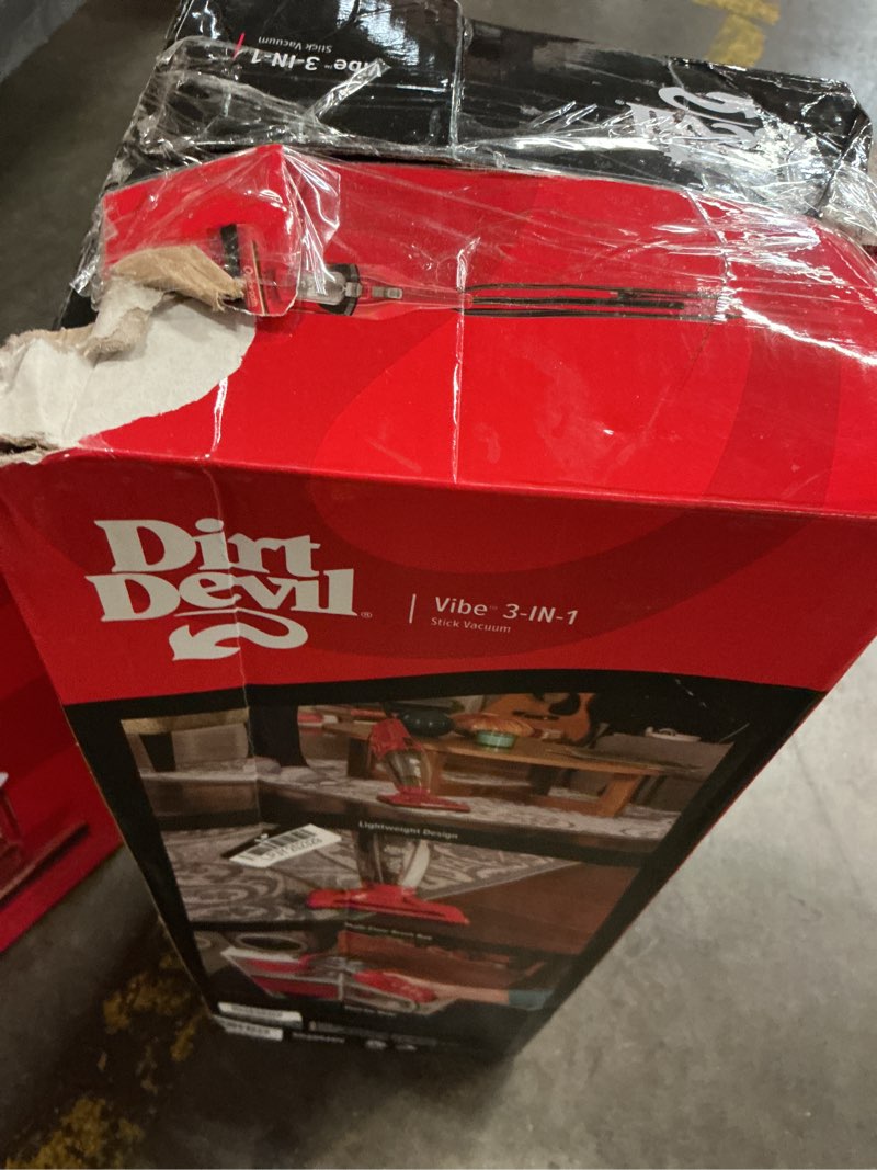 Condition photo showing As Is for worn  /demagned )dirt devil vibe 3-in-1 bagless stick vacuum, sd20020v