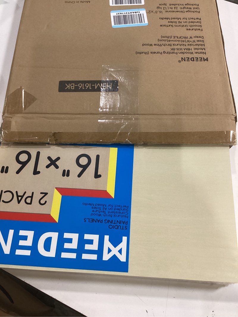 Condition photo showing New/Like New for MEEDEN Unfinished Wood Canvas Board: 3/4” Deep 16x16” Wooden Canvas Panel Pack of 2 - Blank Cradled Wood Art Board for Painting 16"x16"- 2 Pack