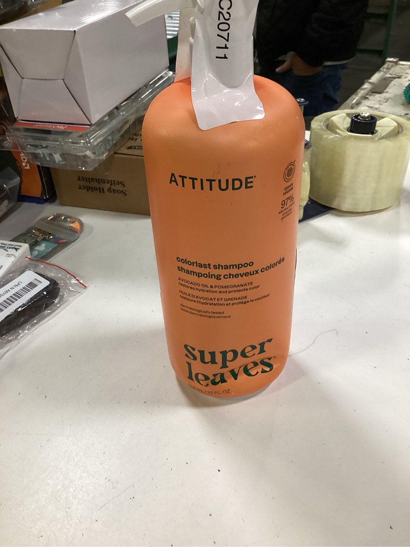 Condition photo showing New/Like New for ATTITUDE Colorlast Hair Shampoo, EWG Verified, For Color Treated Hair, Protects Color, Naturally Derived Ingredients, Vegan and Plant Based, Avocado Oil and Pomegranate, 32 Fl Oz Colorlast 32 Fl Oz (Pack of 1)