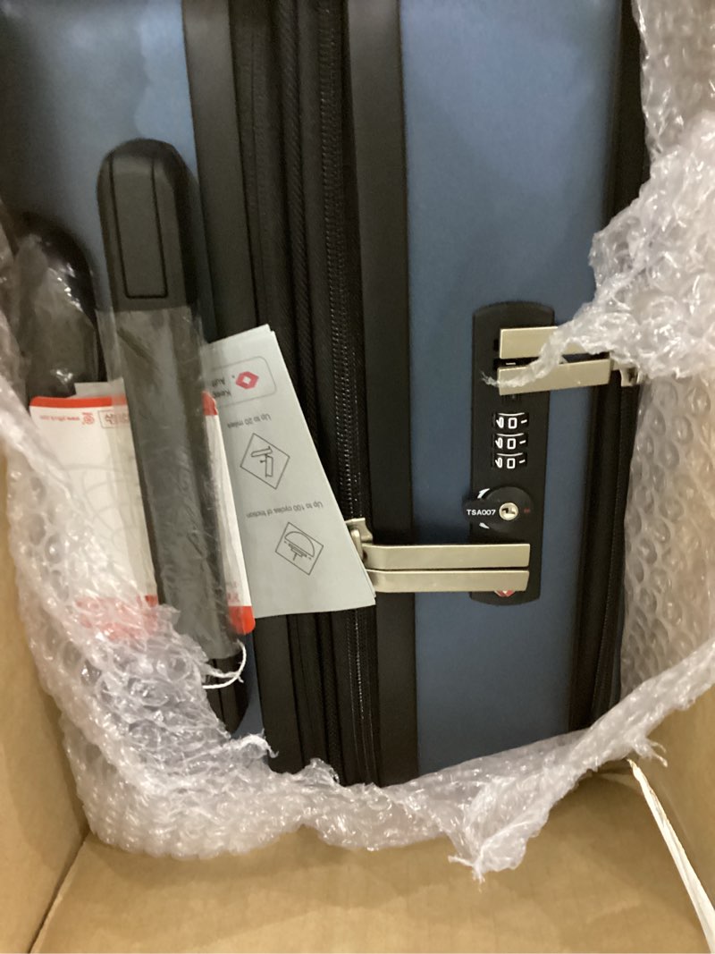 Condition photo showing New/Like New for LUGGEX Carry On Luggage 22x14x9 Airline Approved, Expandable Polycarbonate Suitcase with Front Pocket (Blue, 20 Inch, 35L) Blue 20 Inch-EXT